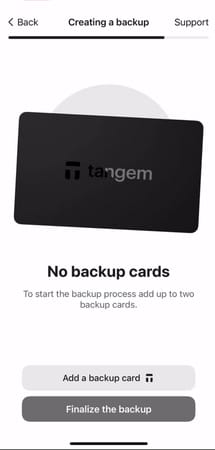 Adding a Backup Card