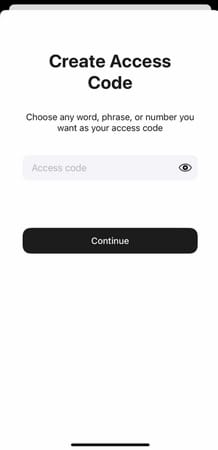 Create your Tangem Wallet access code