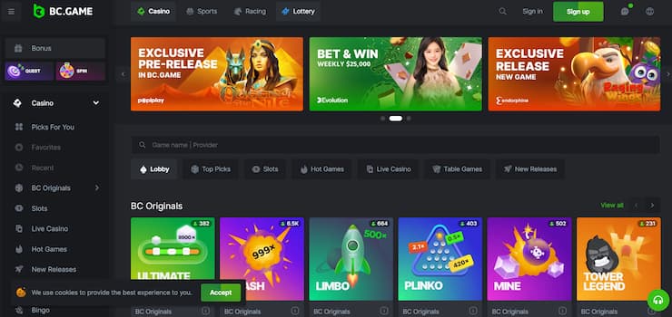 BC.Game Live Crypto Casino