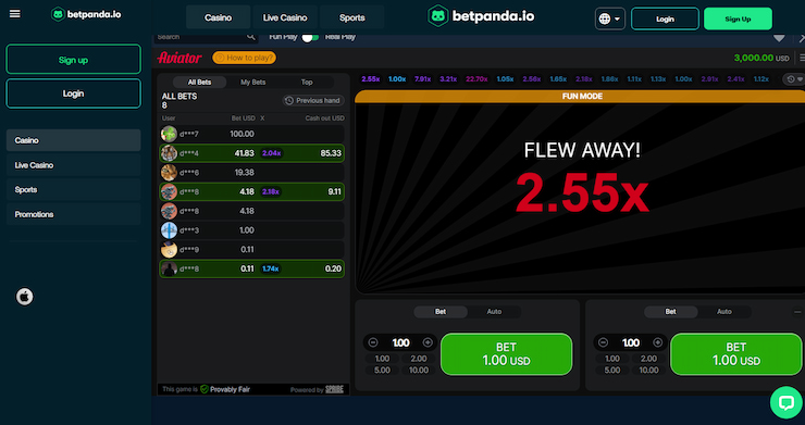 Betpanda Aviator game