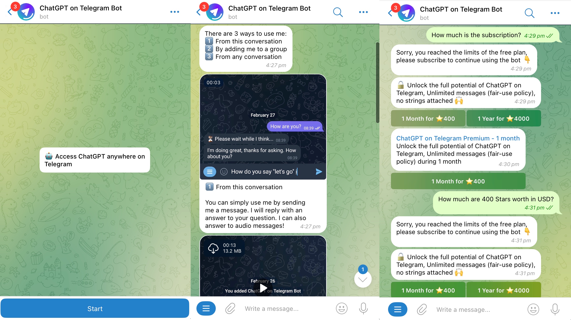 chatgpt telegram bot