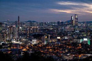 An image of Seoul taken at night.