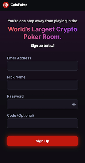 CoinPoker Registration
