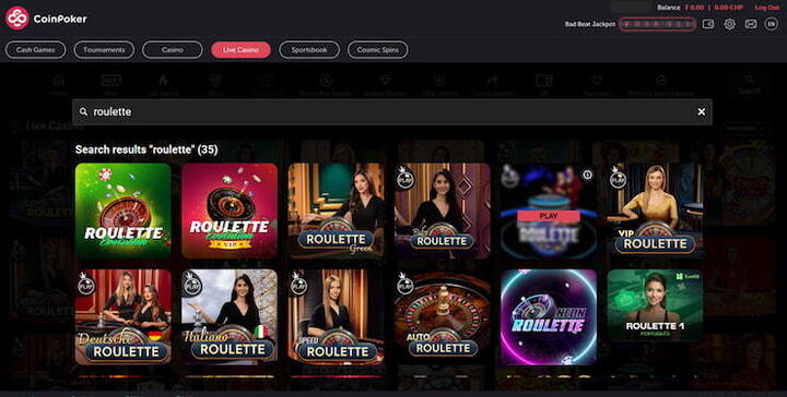 CoinPoker BTC Roulette