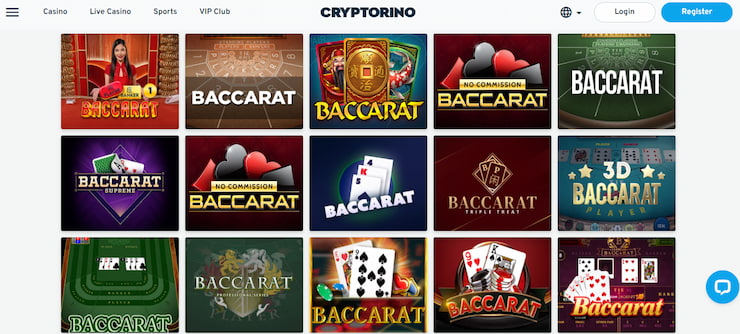 Cryptorino Bitcoin Baccarat