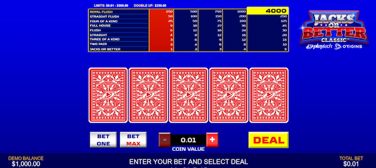 Jacks or Better Video Poker