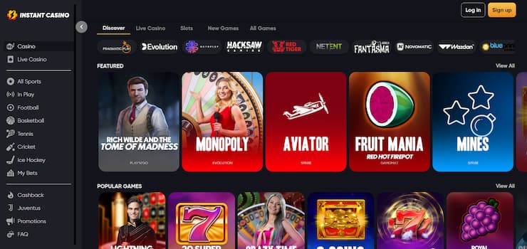 Cardano Casino Games At Instant Casino