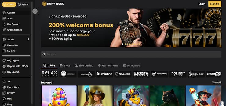 lucky block bitcoin casino games canada