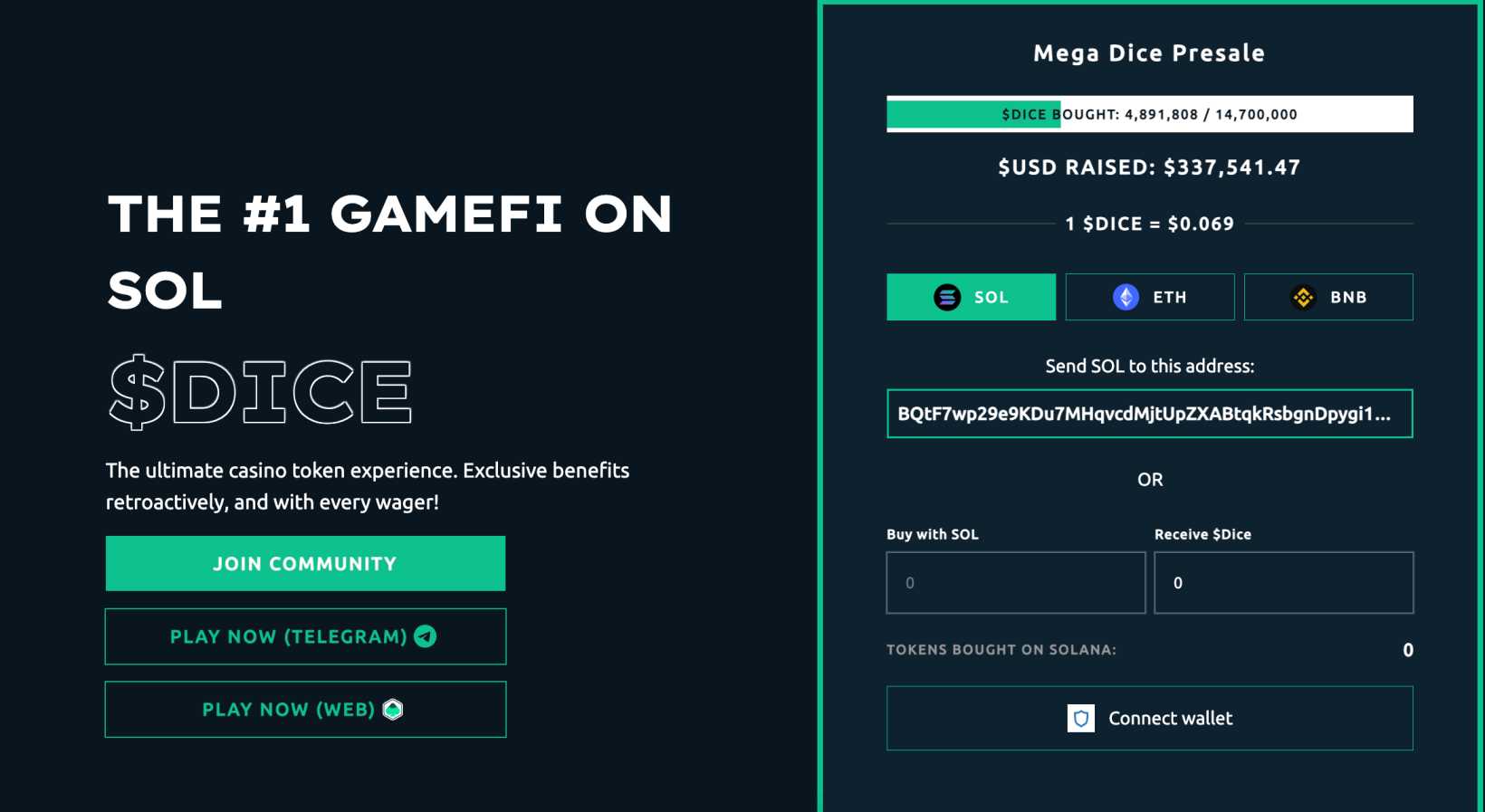 Mega Dice presale