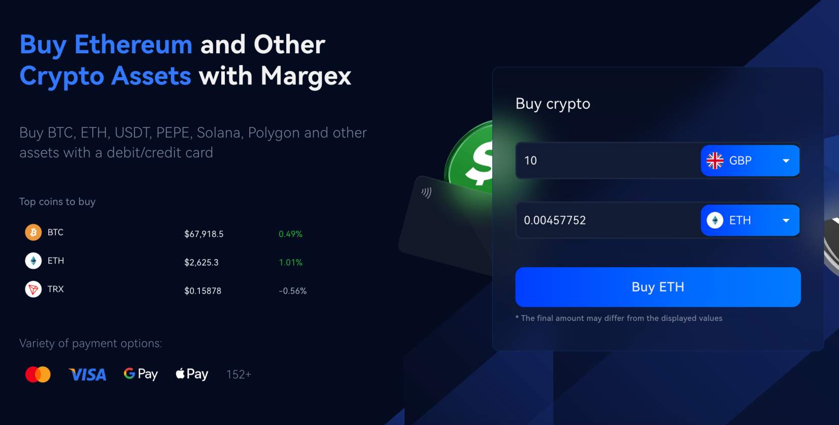 Buy Ethereum on Margex