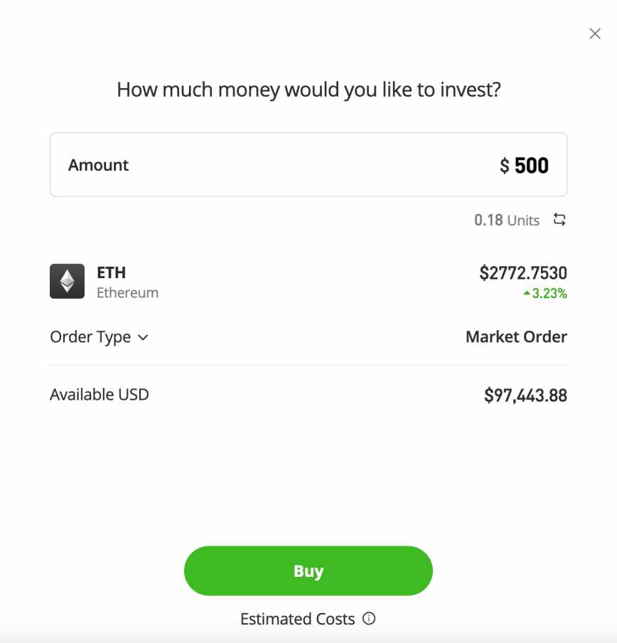 eToro Buy ETH