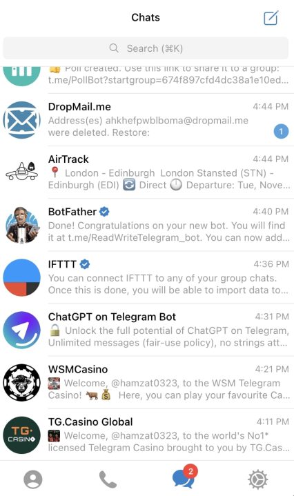 telegram chats with bots