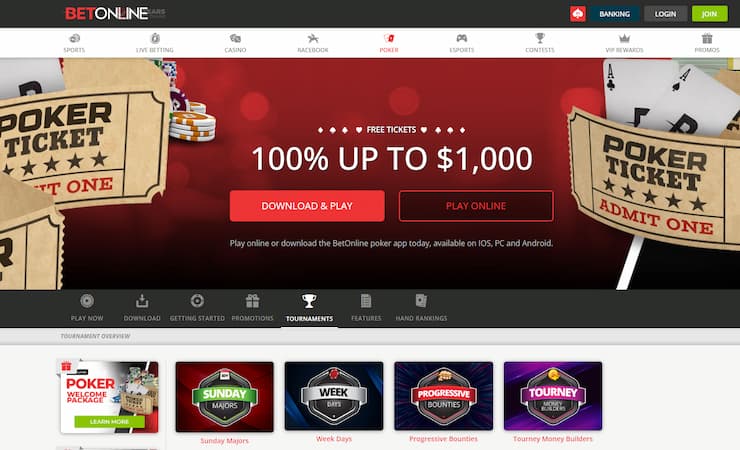 Best Tether poker sites - BetOnline