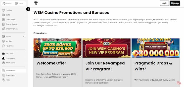 WSM Live Crypto Casino