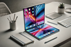 Apple eyes 2028 for possible foldable iPad with creaseless design. A concept design of a foldable Apple iPad with a sleek and seamless display.