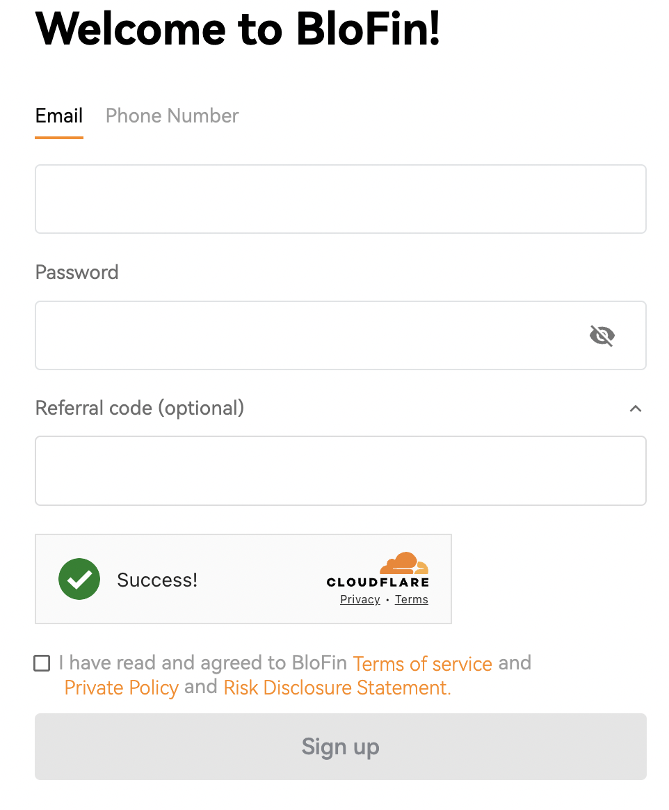 BloFin create account