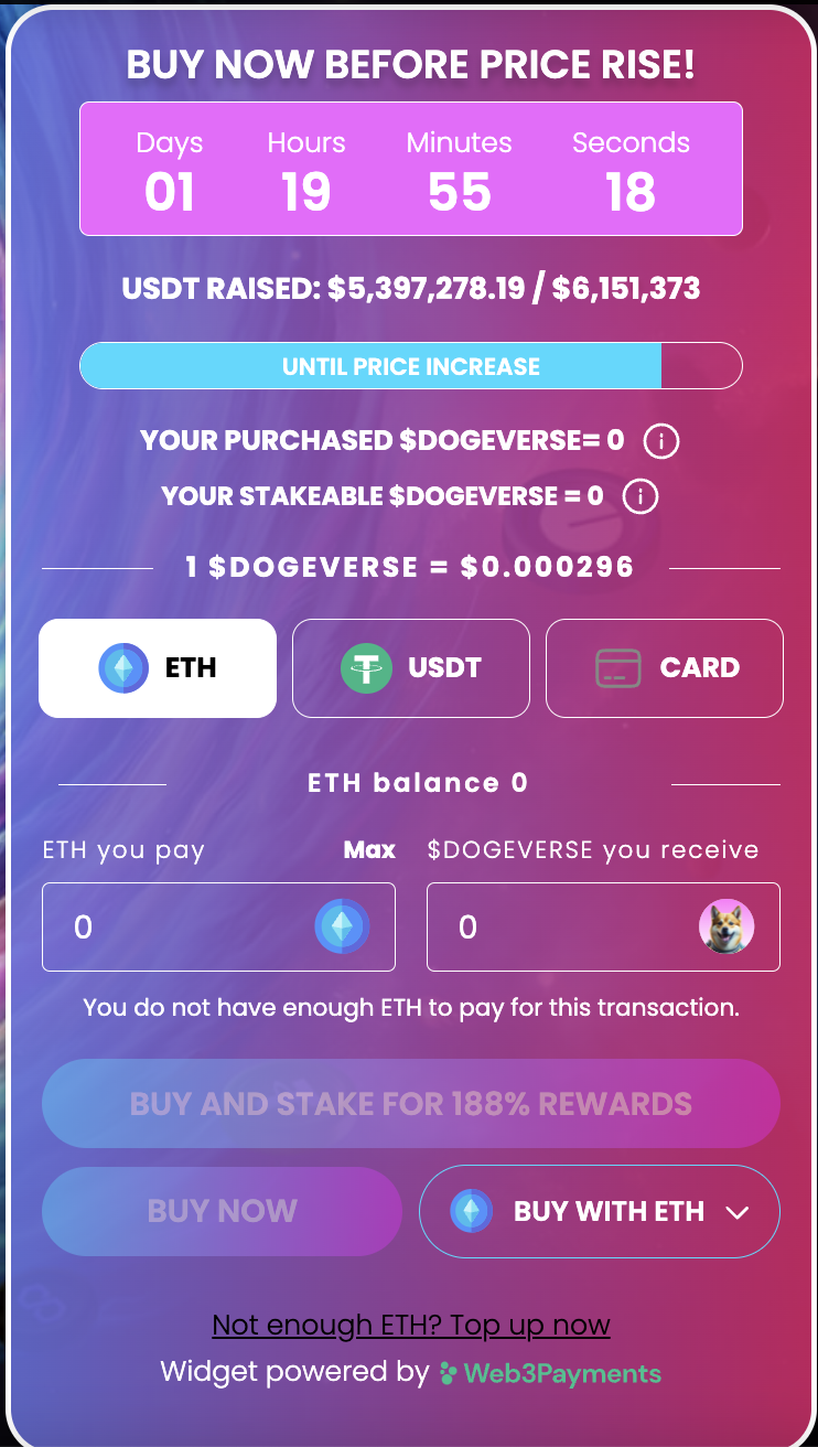 Buy Dogeverse tokens