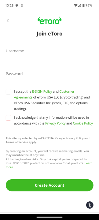 Create an eToro Account on Mobile