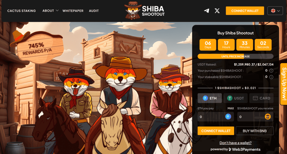 Shiba Shootout Presale Meme Coin Supercycle