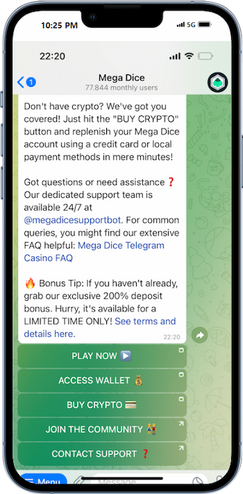 Step 2: Join the Telegram Casino of Your Choice