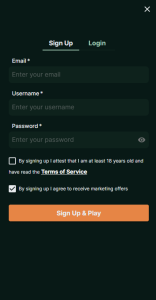 TG.Casino No KYC casino Sign Up Step 2