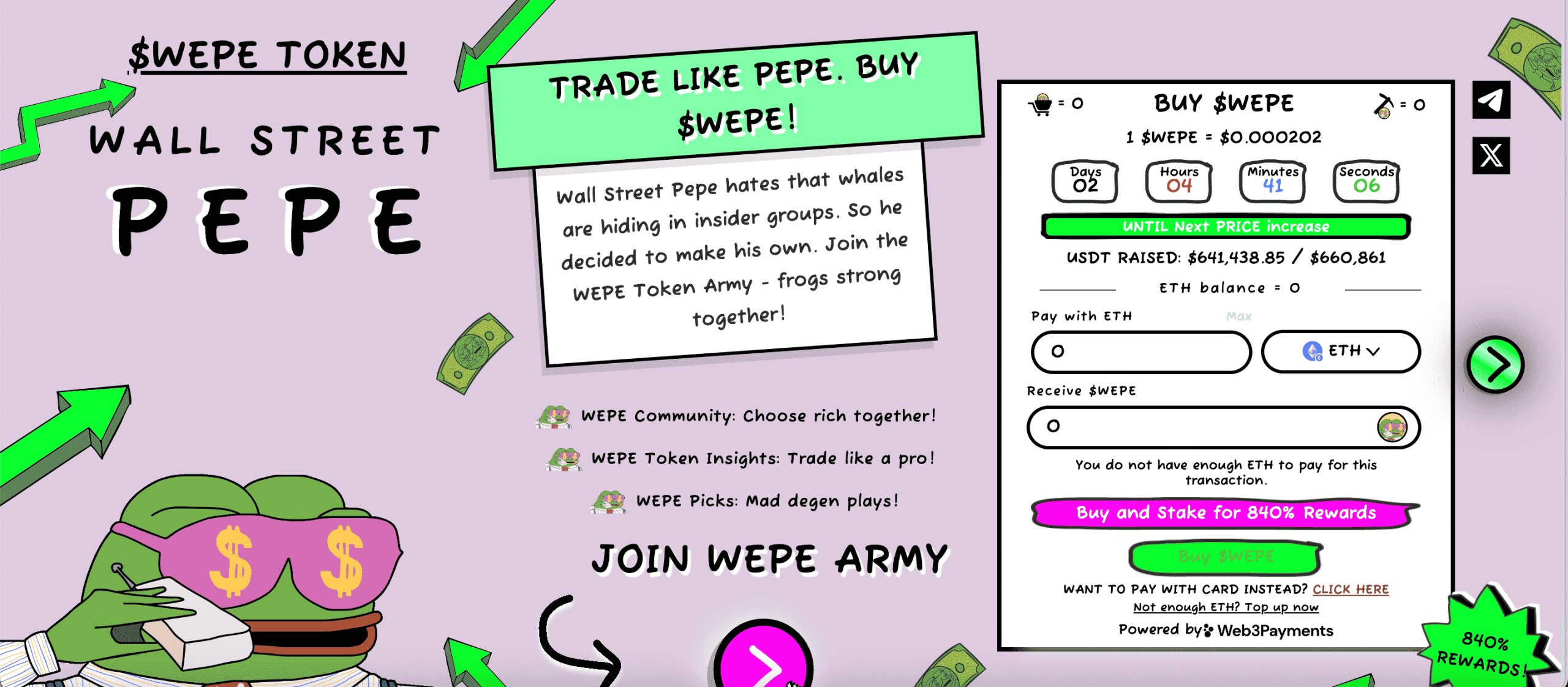 Wall Street Pepe presale