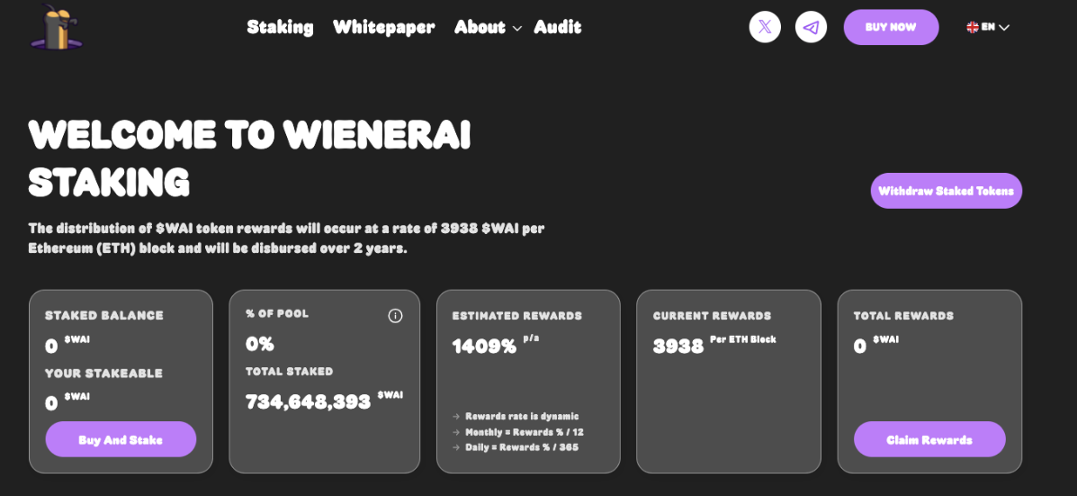 WienerAI Staking Page